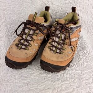 Merrell Chameleon Arc Ventilator Hiking Shoes Tan Lime Sz 8 Women’s
